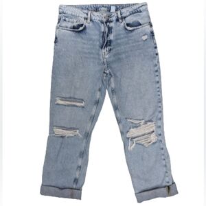 H&M & Denim women's high-rise distressed 90s boyfriend jeans size 10